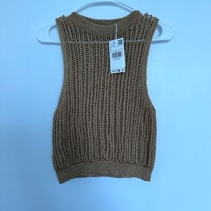 MANGO Knitted Top 'Tardor' in Caramel